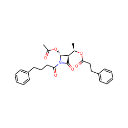 CC(=O)O[C@@H]1[C@@H]([C@@H](C)OC(=O)CCc2ccccc2)C(=O)N1C(=O)CCCc1ccccc1 ZINC000045285970