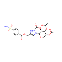 CC(=O)O[C@@H]1[C@@H](n2cc(COC(=O)c3ccc(S(N)(=O)=O)cc3)nn2)OC[C@@H](OC(C)=O)[C@H]1OC(C)=O ZINC000028814969