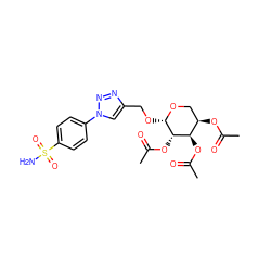 CC(=O)O[C@@H]1[C@H](OCc2cn(-c3ccc(S(N)(=O)=O)cc3)nn2)OC[C@@H](OC(C)=O)[C@H]1OC(C)=O ZINC000014958103