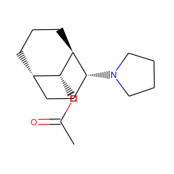 CC(=O)O[C@@H]1[C@H]2CCC[C@H]1[C@H](N1CCCC1)CC2 ZINC000226840666