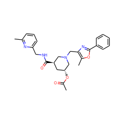 CC(=O)O[C@@H]1C[C@@H](C(=O)NCc2cccc(C)n2)CN(Cc2nc(-c3ccccc3)oc2C)C1 ZINC000071332606