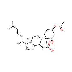 CC(=O)O[C@@H]1CC[C@](C)([C@H]2CC[C@@]3(C)[C@@H](CC[C@@H]3[C@H](C)CCCC(C)C)[C@@H]2CC(=O)O)C(=O)C1 ZINC000013862235