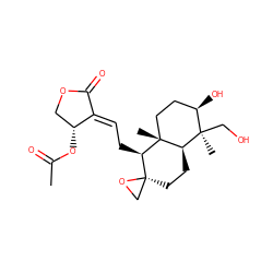CC(=O)O[C@@H]1COC(=O)/C1=C/C[C@@H]1[C@@]2(CC[C@H]3[C@@]1(C)CC[C@@H](O)[C@@]3(C)CO)CO2 ZINC000101363499