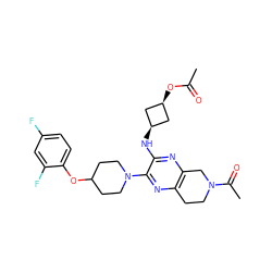 CC(=O)O[C@H]1C[C@@H](Nc2nc3c(nc2N2CCC(Oc4ccc(F)cc4F)CC2)CCN(C(C)=O)C3)C1 ZINC001772577418