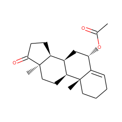 CC(=O)O[C@H]1C[C@@H]2[C@@H]3CCC(=O)[C@]3(C)CC[C@@H]2[C@@]2(C)CCCC=C12 ZINC000036289401