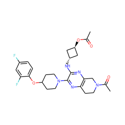 CC(=O)O[C@H]1C[C@H](Nc2nc3c(nc2N2CCC(Oc4ccc(F)cc4F)CC2)CCN(C(C)=O)C3)C1 ZINC001772575064