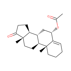 CC(=O)O[C@H]1C[C@H]2[C@@H]3CCC(=O)[C@@]3(C)CC[C@@H]2[C@@]2(C)CCCC=C12 ZINC000013756290