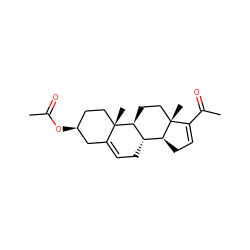 CC(=O)O[C@H]1CC[C@@]2(C)C(=CC[C@H]3[C@@H]4CC=C(C(C)=O)[C@@]4(C)CC[C@@H]32)C1 ZINC000002105100