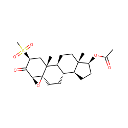 CC(=O)O[C@H]1CC[C@H]2[C@@H]3CC[C@]45O[C@H]4C(=O)[C@@H](S(C)(=O)=O)C[C@]5(C)[C@H]3CC[C@]12C ZINC000058673093