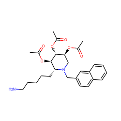 CC(=O)O[C@H]1CN(Cc2ccc3ccccc3c2)[C@H](CCCCCN)[C@@H](OC(C)=O)[C@@H]1OC(C)=O ZINC000473097821