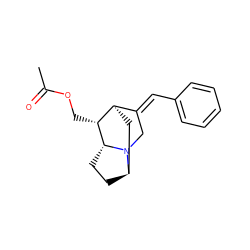 CC(=O)OC[C@@H]1[C@@H]2C[C@H]3CC[C@H]1N3C/C2=C\c1ccccc1 ZINC000100854127