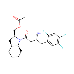 CC(=O)OC[C@@H]1C[C@@H]2CCCC[C@@H]2N1C(=O)C[C@H](N)Cc1cc(F)c(F)cc1F ZINC000299823284