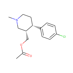 CC(=O)OC[C@@H]1CN(C)CC[C@@H]1c1ccc(Cl)cc1 ZINC000013779623