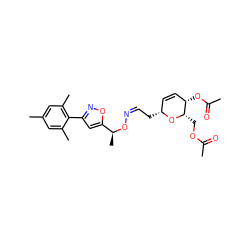 CC(=O)OC[C@@H]1O[C@H](C/C=N\O[C@@H](C)c2cc(-c3c(C)cc(C)cc3C)no2)C=C[C@@H]1OC(C)=O ZINC000008035661