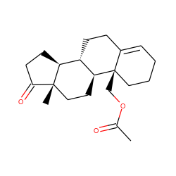 CC(=O)OC[C@]12CCCC=C1CC[C@H]1[C@@H]3CCC(=O)[C@@]3(C)CC[C@@H]12 ZINC000013823510