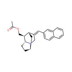 CC(=O)OC[C@H]1[C@H]2C[C@H]3CC[C@H]1N3C/C2=C\c1ccc2ccccc2c1 ZINC000253632591