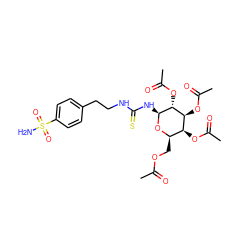 CC(=O)OC[C@H]1O[C@@H](NC(=S)NCCc2ccc(S(N)(=O)=O)cc2)[C@H](OC(C)=O)[C@@H](OC(C)=O)[C@H]1OC(C)=O ZINC000073311456