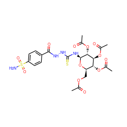 CC(=O)OC[C@H]1O[C@@H](NC(=S)NNC(=O)c2ccc(S(N)(=O)=O)cc2)[C@H](OC(C)=O)[C@@H](OC(C)=O)[C@@H]1OC(C)=O ZINC000073296177