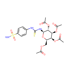 CC(=O)OC[C@H]1O[C@@H](NC(=S)Nc2ccc(S(N)(=O)=O)cc2)[C@H](OC(C)=O)[C@@H](OC(C)=O)[C@H]1OC(C)=O ZINC000073296178