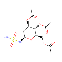 CC(=O)OC[C@H]1O[C@@H](NS(N)(=O)=O)C[C@@H](OC(C)=O)[C@@H]1OC(C)=O ZINC000028826025