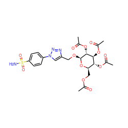 CC(=O)OC[C@H]1O[C@@H](OCc2cn(-c3ccc(S(N)(=O)=O)cc3)nn2)[C@H](OC(C)=O)[C@@H](OC(C)=O)[C@@H]1OC(C)=O ZINC000014958094