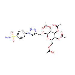 CC(=O)OC[C@H]1O[C@@H](OCc2cn(-c3ccc(S(N)(=O)=O)cc3)nn2)[C@H](OC(C)=O)[C@@H](OC(C)=O)[C@H]1OC(C)=O ZINC000014958098