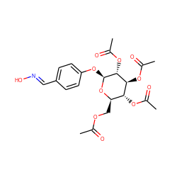 CC(=O)OC[C@H]1O[C@@H](Oc2ccc(/C=N/O)cc2)[C@H](OC(C)=O)[C@@H](OC(C)=O)[C@@H]1OC(C)=O ZINC000101179701