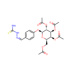 CC(=O)OC[C@H]1O[C@@H](Oc2ccc(/C=N\NC(N)=S)cc2)[C@H](OC(C)=O)[C@@H](OC(C)=O)[C@H]1OC(C)=O ZINC000049679433