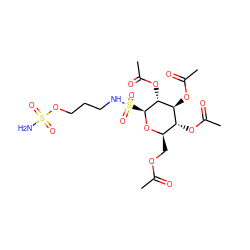 CC(=O)OC[C@H]1O[C@@H](S(=O)(=O)NCCCOS(N)(=O)=O)[C@H](OC(C)=O)[C@@H](OC(C)=O)[C@@H]1OC(C)=O ZINC000299831277