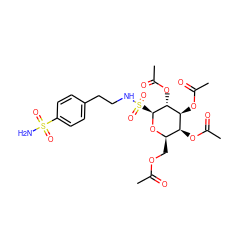 CC(=O)OC[C@H]1O[C@@H](S(=O)(=O)NCCc2ccc(S(N)(=O)=O)cc2)[C@H](OC(C)=O)[C@@H](OC(C)=O)[C@H]1OC(C)=O ZINC000049793655
