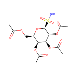 CC(=O)OC[C@H]1O[C@@H](S(N)(=O)=O)[C@H](OC(C)=O)[C@@H](OC(C)=O)[C@H]1OC(C)=O ZINC000045301912