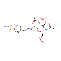 CC(=O)OC[C@H]1O[C@@H](SNCCc2ccc(S(N)(=O)=O)cc2)[C@H](OC(C)=O)[C@@H](OC(C)=O)[C@@H]1OC(C)=O ZINC000049780857