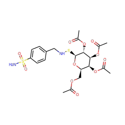 CC(=O)OC[C@H]1O[C@@H](SNCc2ccc(S(N)(=O)=O)cc2)[C@H](OC(C)=O)[C@@H](OC(C)=O)[C@H]1OC(C)=O ZINC000049781259