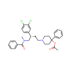 CC(=O)OC1(c2ccccc2)CCN(CC[C@H](CN(C)C(=O)c2ccccc2)c2ccc(Cl)c(Cl)c2)CC1 ZINC000028010730