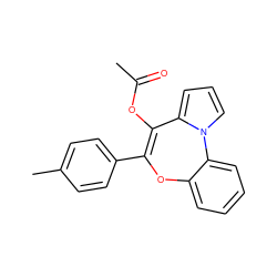 CC(=O)OC1=C(c2ccc(C)cc2)Oc2ccccc2-n2cccc21 ZINC000013757571