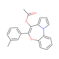 CC(=O)OC1=C(c2cccc(C)c2)Oc2ccccc2-n2cccc21 ZINC000013491316