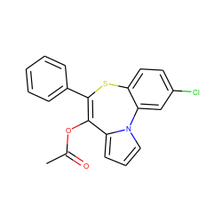 CC(=O)OC1=C(c2ccccc2)Sc2ccc(Cl)cc2-n2cccc21 ZINC000013739859