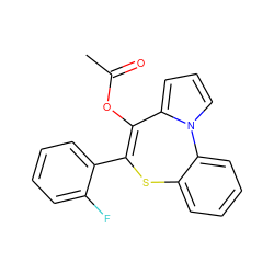 CC(=O)OC1=C(c2ccccc2F)Sc2ccccc2-n2cccc21 ZINC000013739875