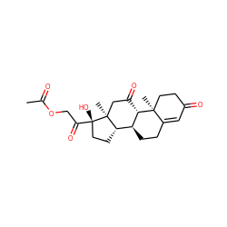 CC(=O)OCC(=O)[C@@]1(O)CC[C@H]2[C@@H]3CCC4=CC(=O)CC[C@]4(C)[C@H]3C(=O)C[C@@]21C ZINC000003875334