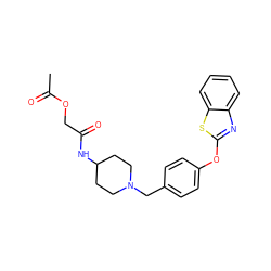 CC(=O)OCC(=O)NC1CCN(Cc2ccc(Oc3nc4ccccc4s3)cc2)CC1 ZINC000040933307