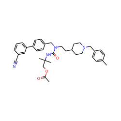 CC(=O)OCC(C)(C)NC(=O)N(CCC1CCN(Cc2ccc(C)cc2)CC1)Cc1ccc(-c2cccc(C#N)c2)cc1 ZINC000028874322