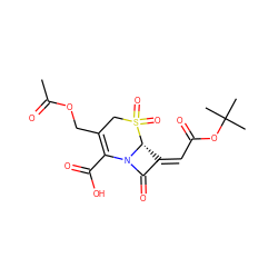 CC(=O)OCC1=C(C(=O)O)N2C(=O)/C(=C/C(=O)OC(C)(C)C)[C@H]2S(=O)(=O)C1 ZINC000003949252