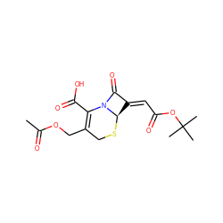 CC(=O)OCC1=C(C(=O)O)N2C(=O)/C(=C/C(=O)OC(C)(C)C)[C@H]2SC1 ZINC000003826255