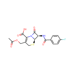 CC(=O)OCC1=C(C(=O)O)N2C(=O)[C@@H](NC(=O)c3ccc(F)cc3)[C@H]2SC1 ZINC000006318084