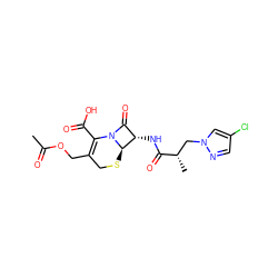 CC(=O)OCC1=C(C(=O)O)N2C(=O)[C@H](NC(=O)[C@@H](C)Cn3cc(Cl)cn3)[C@H]2SC1 ZINC000010127189