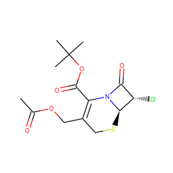 CC(=O)OCC1=C(C(=O)OC(C)(C)C)N2C(=O)[C@H](Cl)[C@H]2SC1 ZINC000026568574