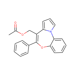 CC(=O)OCC1=C(c2ccccc2)Oc2ccccc2-n2cccc21 ZINC000013757588