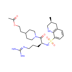 CC(=O)OCCC1CCN(C(=O)[C@H](CCCN=C(N)N)NS(=O)(=O)c2cccc3c2NC[C@@H](C)C3)CC1 ZINC000013801889