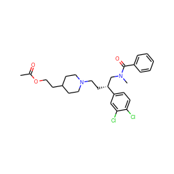 CC(=O)OCCC1CCN(CC[C@H](CN(C)C(=O)c2ccccc2)c2ccc(Cl)c(Cl)c2)CC1 ZINC000029558854