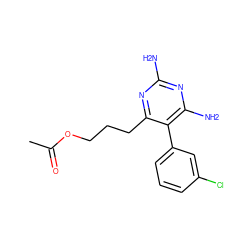 CC(=O)OCCCc1nc(N)nc(N)c1-c1cccc(Cl)c1 ZINC000013559294